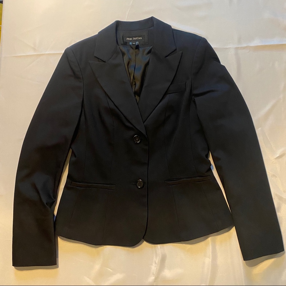 PINK TARTAN dark navy blazer